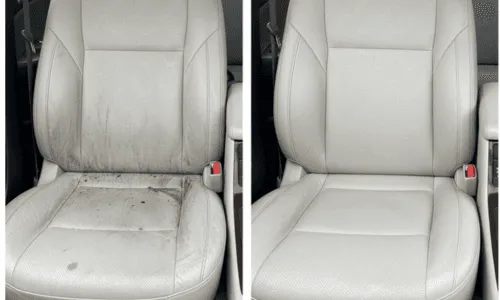 Autositz vor und nach der professionellen Reinigung
